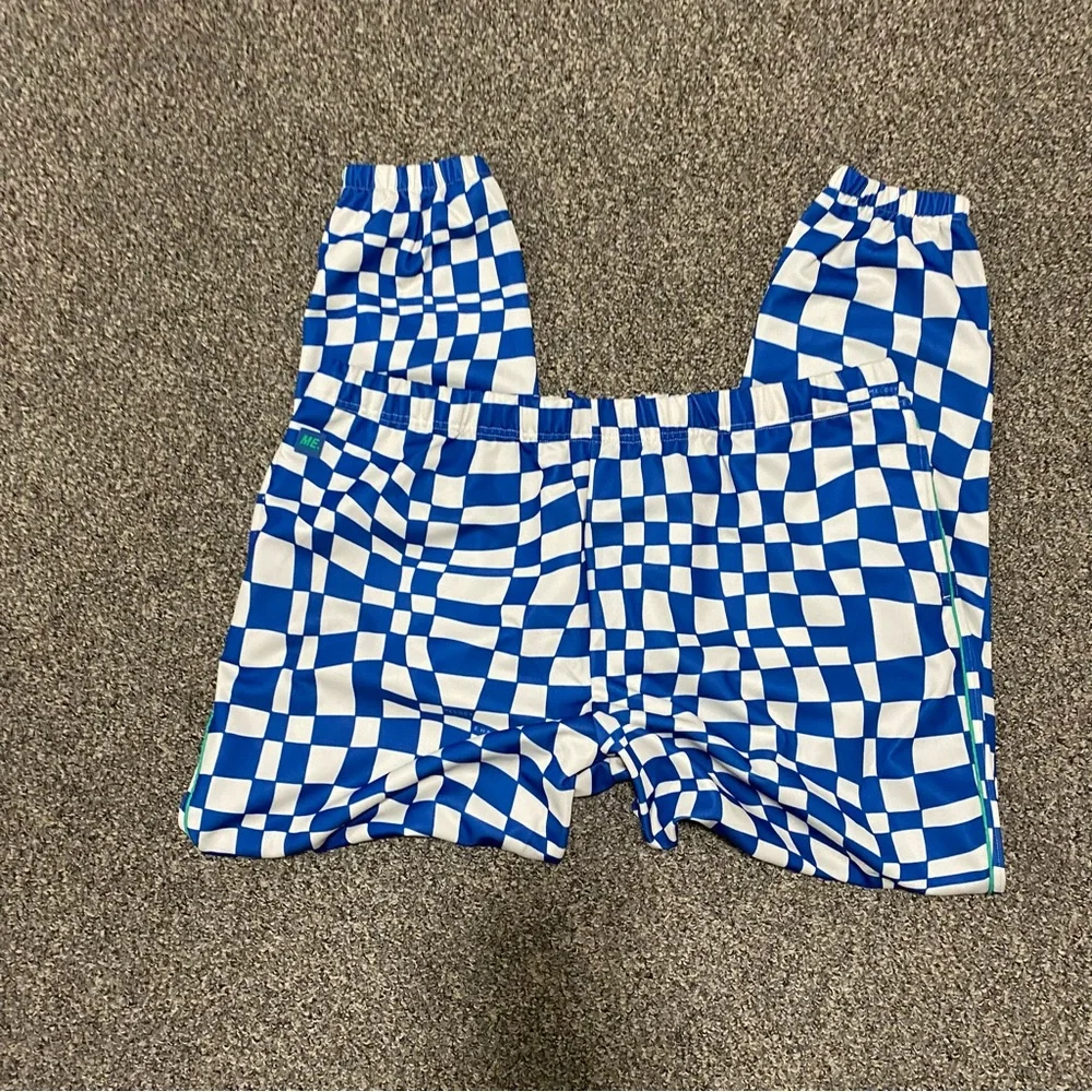 Melody Ehsani Warp Baggy Women’s Track Pants 2X XXL blue white checkered warped - Picture 15 of 16